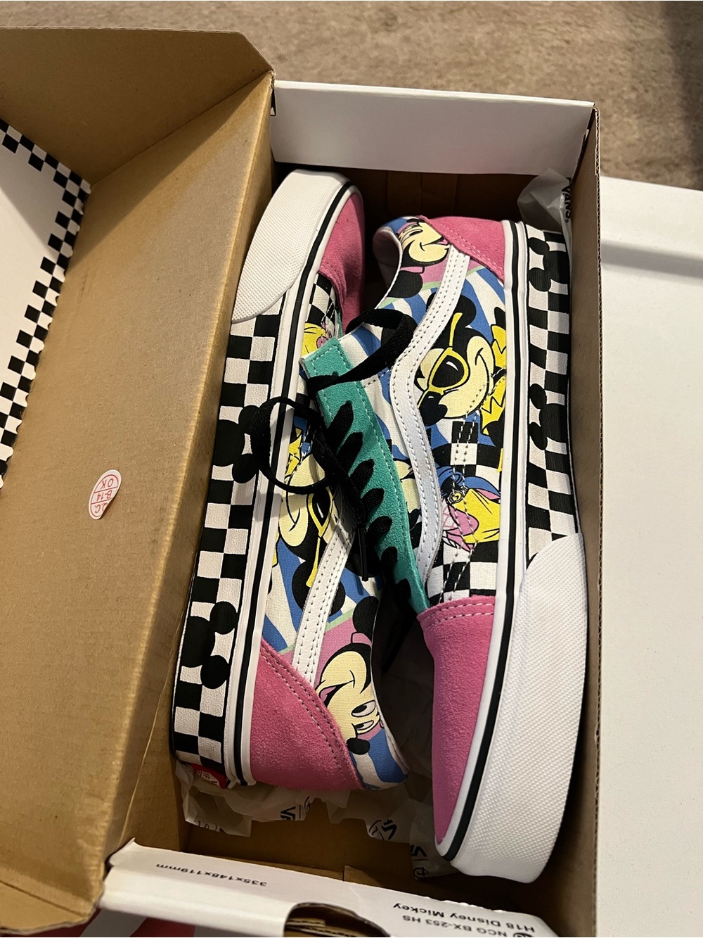 Vans and Disney Mickey 80s Checkerboard Old Skool Sneakers